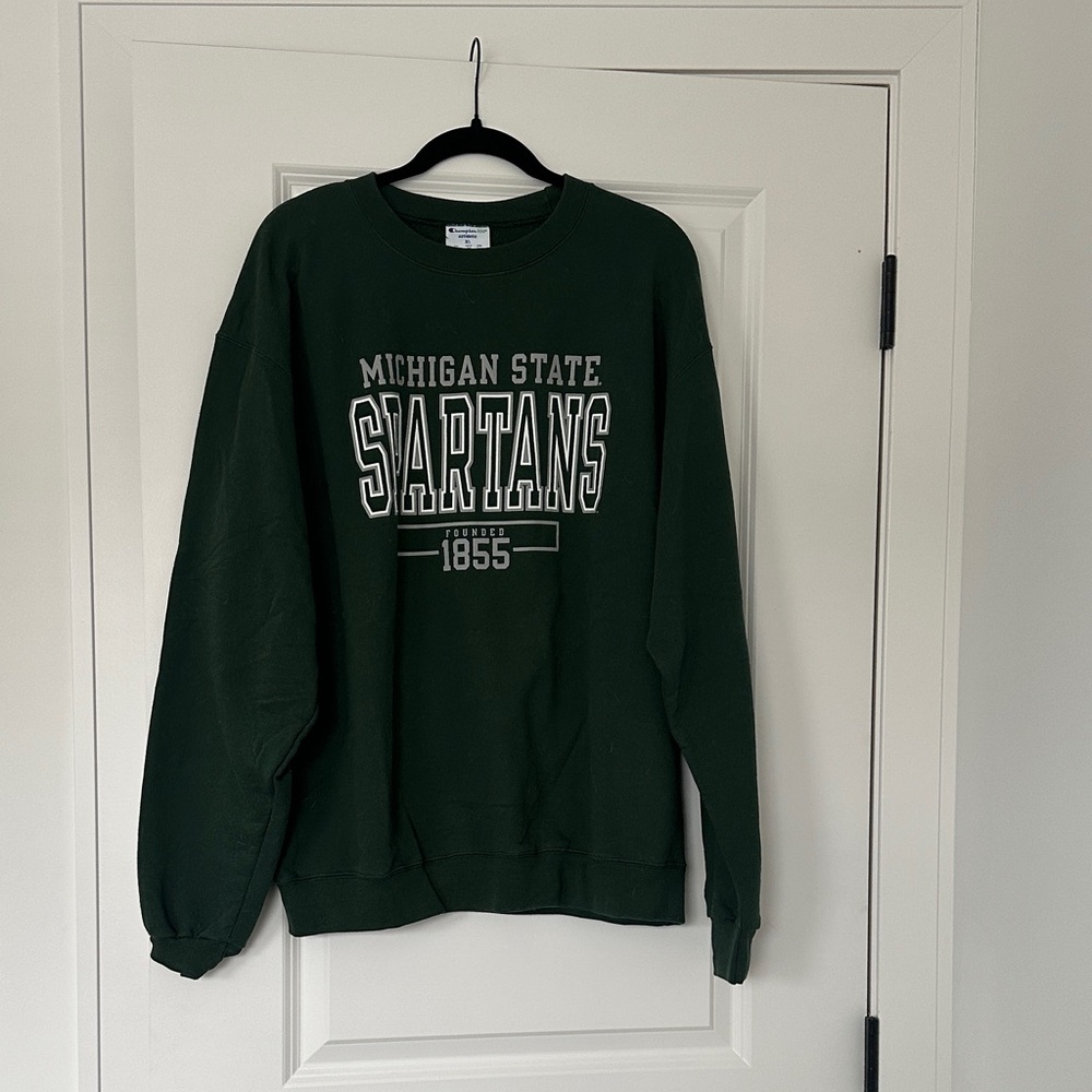 Champion Green Michigan State Crewneck Sweater